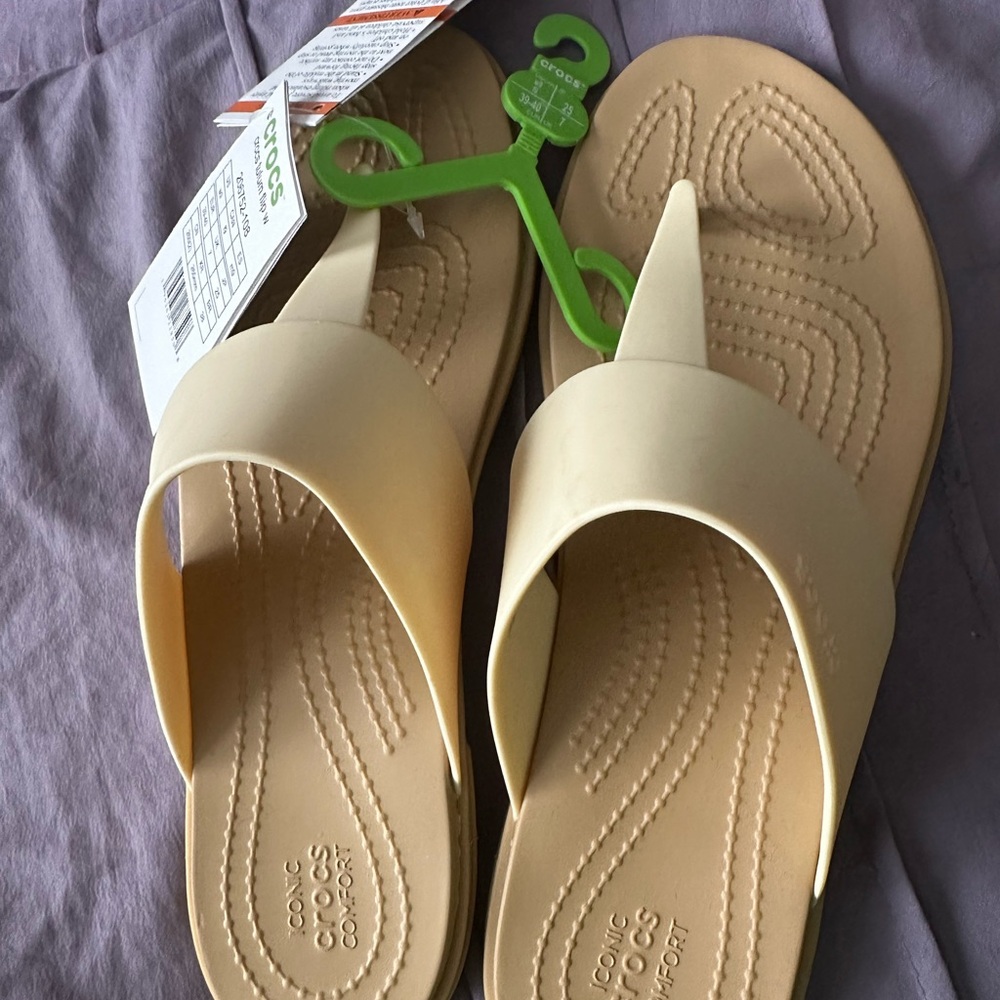 CROCS Tulum Flip Flops - Beige